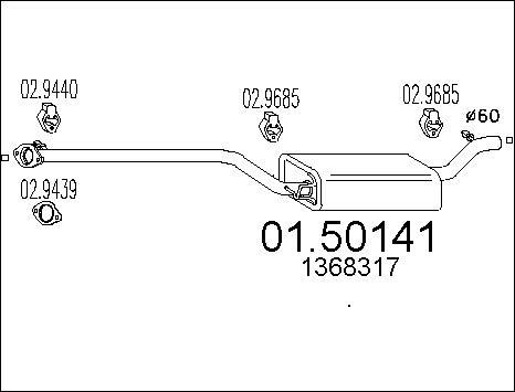 MTS 01.50141 - Middle Silencer motal.fi