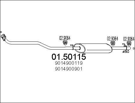 MTS 01.50115 - Middle Silencer motal.fi