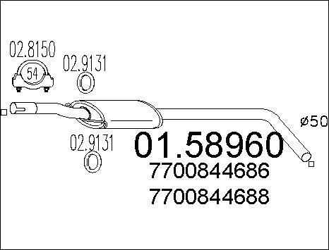 MTS 01.58960 - Middle Silencer motal.fi