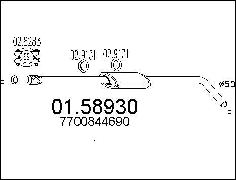 MTS 01.58930 - Middle Silencer motal.fi