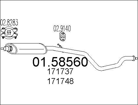 MTS 01.58560 - Middle Silencer motal.fi