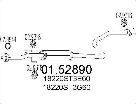 MTS 01.52890 - Middle Silencer motal.fi