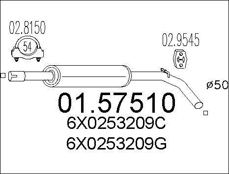 MTS 01.57510 - Middle Silencer motal.fi