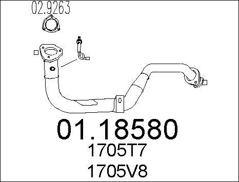 MTS 01.18580 - Exhaust Pipe motal.fi