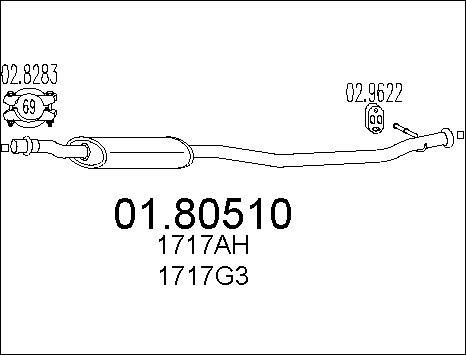 MTS 01.80510 - Middle Silencer motal.fi