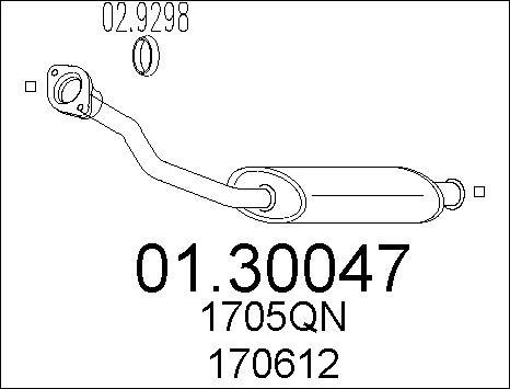 MTS 01.30047 - Front Silencer motal.fi