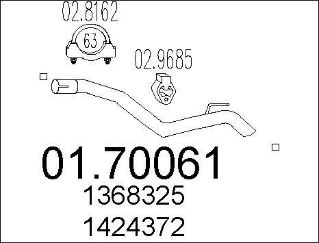 MTS 01.70061 - Exhaust Pipe motal.fi