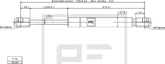 PE Automotive 030.348-00A - Gas Spring motal.fi