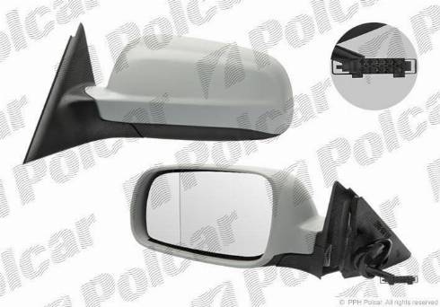 Polcar 6925523M - Mirror Glass, outside mirror motal.fi