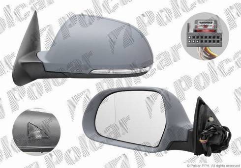 Polcar 6923526M - Mirror Glass, outside mirror motal.fi