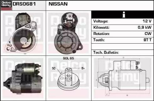 Remy DRS0681 - Starter motal.fi