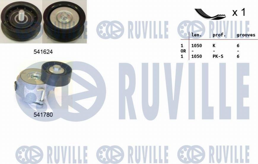 Ruville 570185 - V-Ribbed Belt Set motal.fi