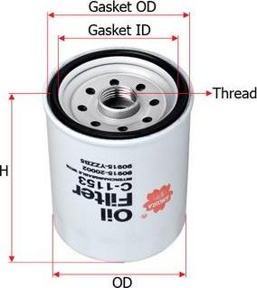 SAKURA Automotive C-1153 - Oil Filter motal.fi