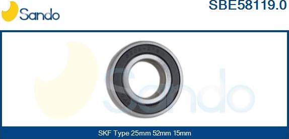 Sando SBE58119.0 - Bearing motal.fi