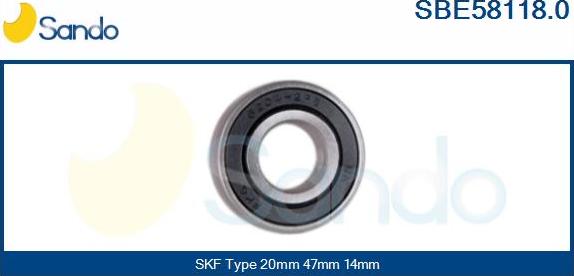 Sando SBE58118.0 - Bearing motal.fi