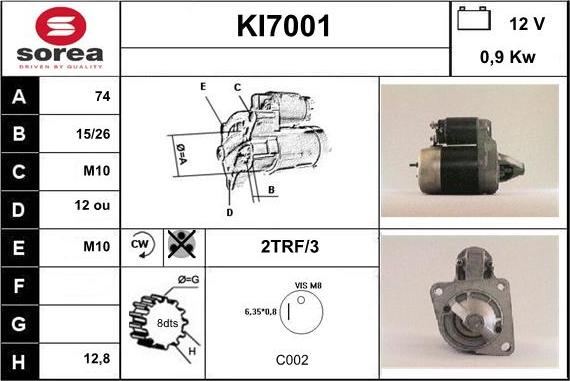 Sera KI7001 - Starter motal.fi