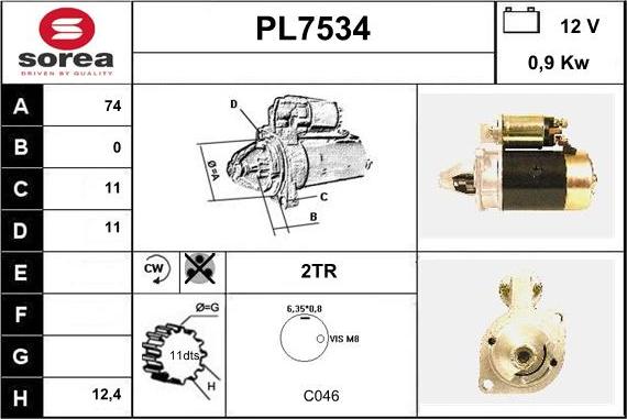 Sera PL7534 - Starter motal.fi