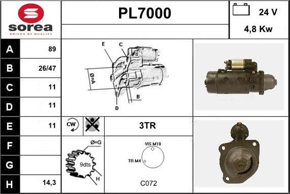 Sera PL7000 - Starter motal.fi