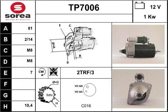 Sera TP7006 - Starter motal.fi