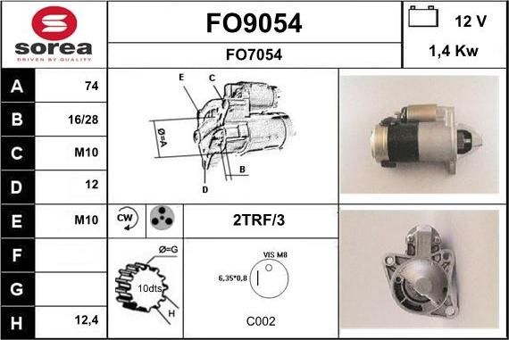 SNRA FO9054 - Starter motal.fi