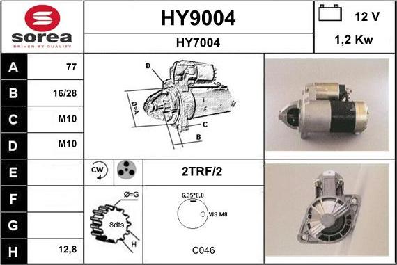 SNRA HY9004 - Starter motal.fi