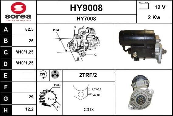 SNRA HY9008 - Starter motal.fi