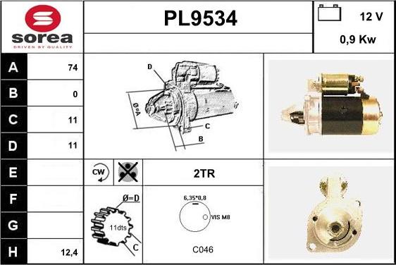 SNRA PL9534 - Starter motal.fi