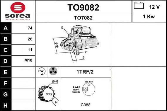 SNRA TO9082 - Starter motal.fi