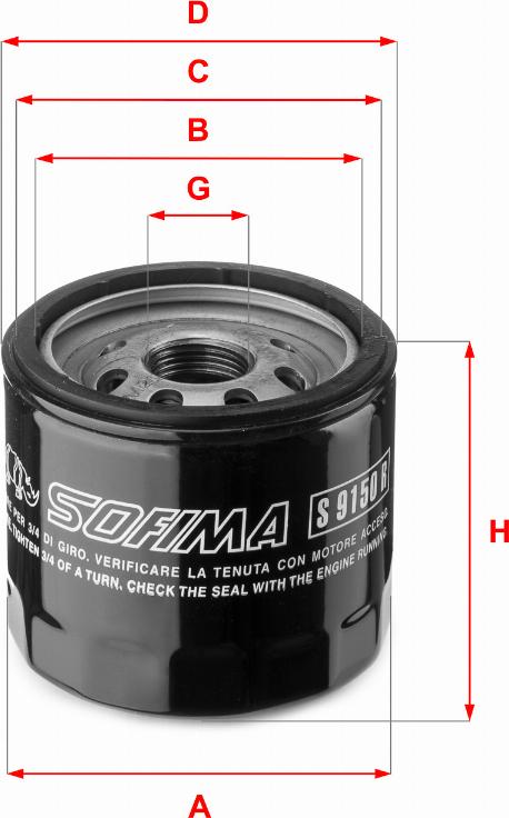 Sofima S 9150 R - Oil Filter motal.fi