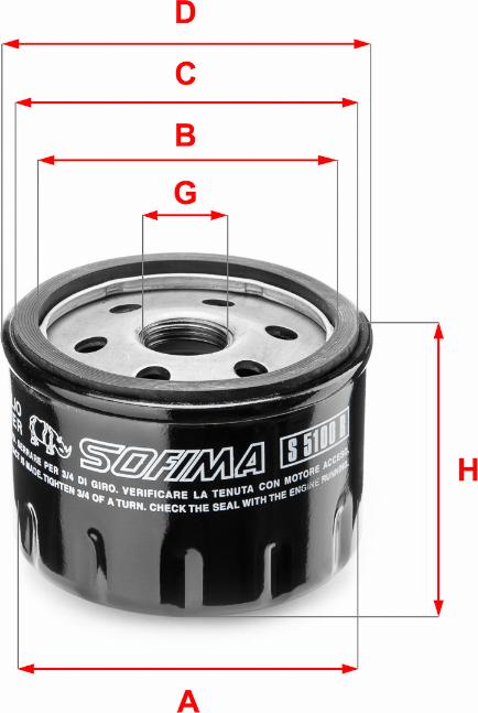 Sofima S 5100 R - Oil Filter motal.fi