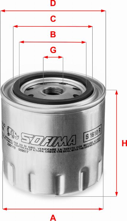 Sofima S 1610 R - Oil Filter motal.fi