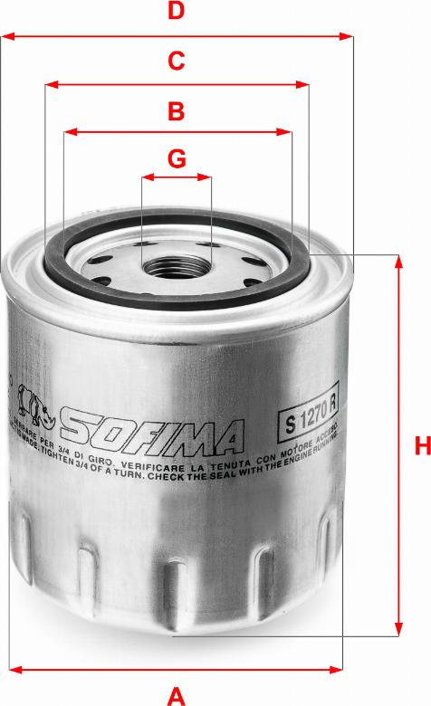 Sofima S 1270 R - Oil Filter motal.fi