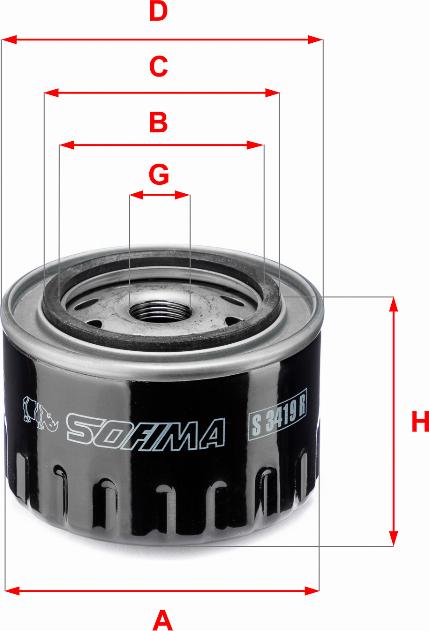 Sofima S 3419 R - Oil Filter motal.fi