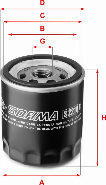 Sofima S 2210 R - Oil Filter motal.fi