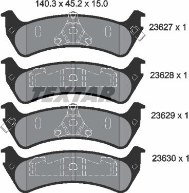 Textar 2362701 - Brake Pad Set, disc brake motal.fi