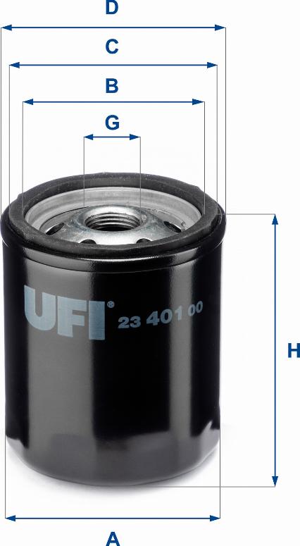 UFI 23.401.00 - Oil Filter motal.fi