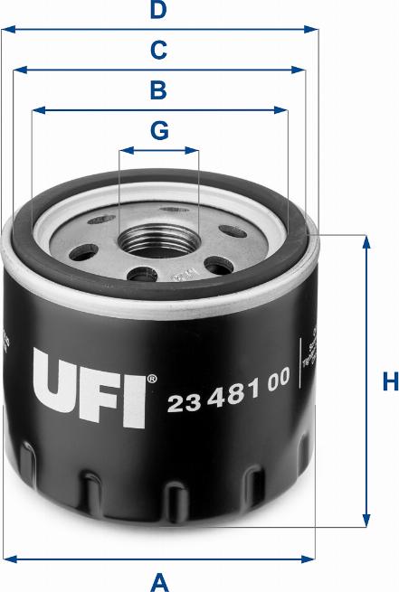 UFI 23.481.00 - Oil Filter motal.fi