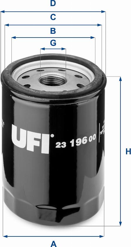 UFI 23.196.00 - Oil Filter motal.fi