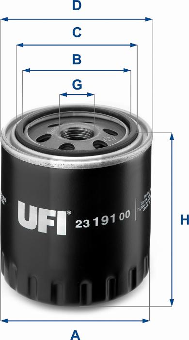 UFI 23.191.00 - Oil Filter motal.fi