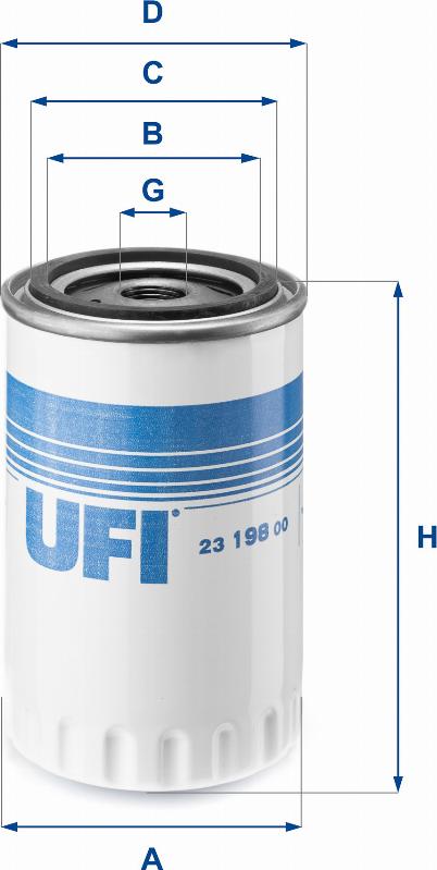 UFI 23.198.00 - Oil Filter motal.fi