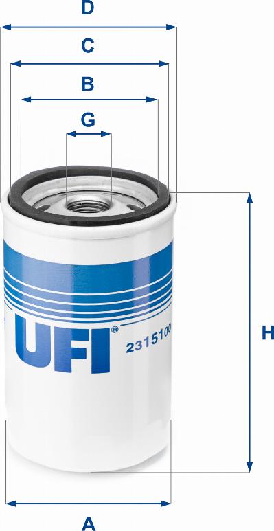 UFI 23.151.00 - Oil Filter motal.fi