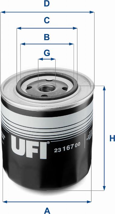 UFI 23.167.00 - Oil Filter motal.fi