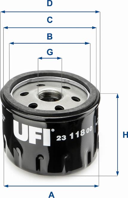 UFI 23.118.00 - Oil Filter motal.fi