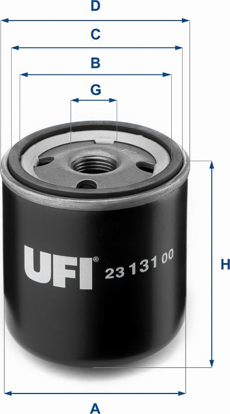 UFI 23.131.00 - Oil Filter motal.fi