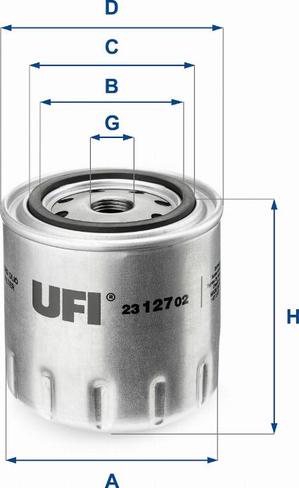 UFI 23.127.02 - Oil Filter motal.fi