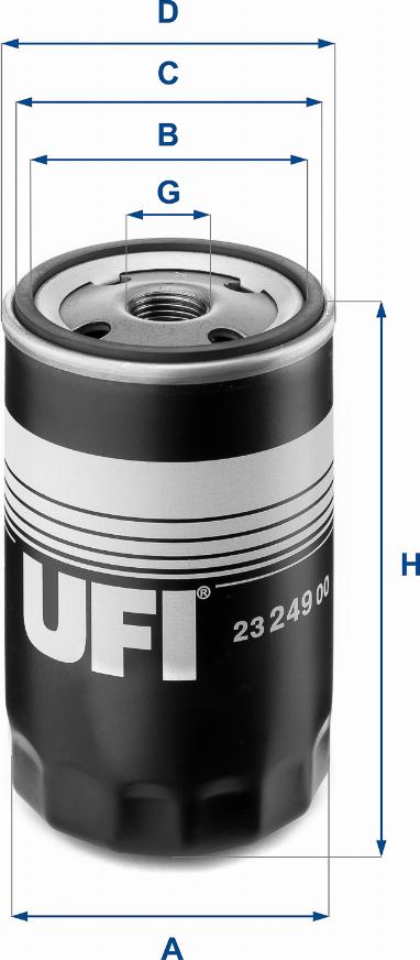 UFI 23.249.00 - Oil Filter motal.fi