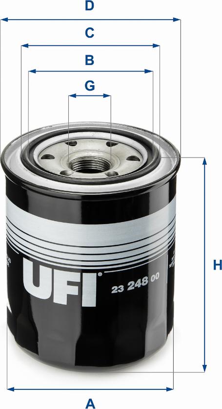 UFI 23.248.00 - Oil Filter motal.fi