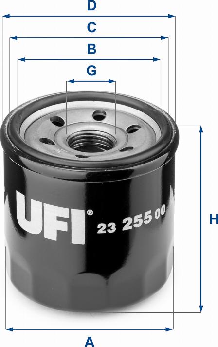 UFI 23.255.00 - Oil Filter motal.fi