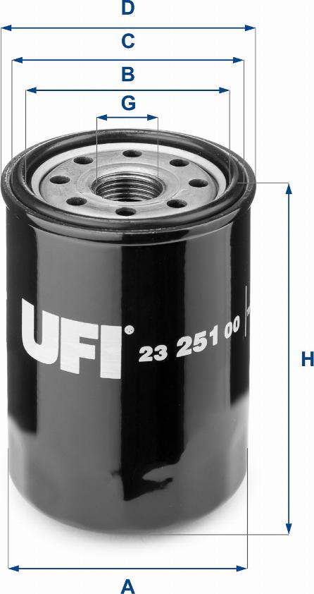 UFI 23.251.00 - Oil Filter motal.fi