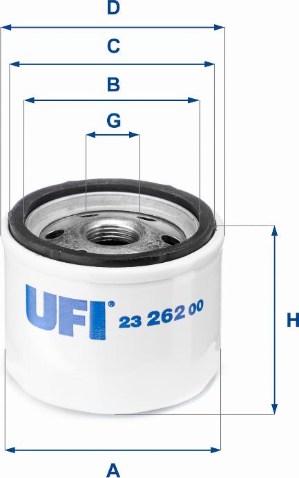 UFI 23.262.00 - Oil Filter motal.fi